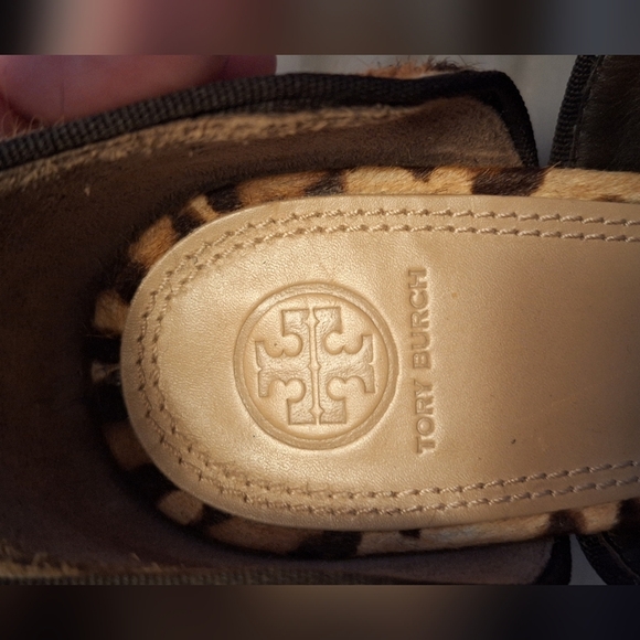 Tory Burch Pony Hair Leopard Strappy Sandals Sz 10M 3in heel Summer Animal Prnt - Picture 10 of 11